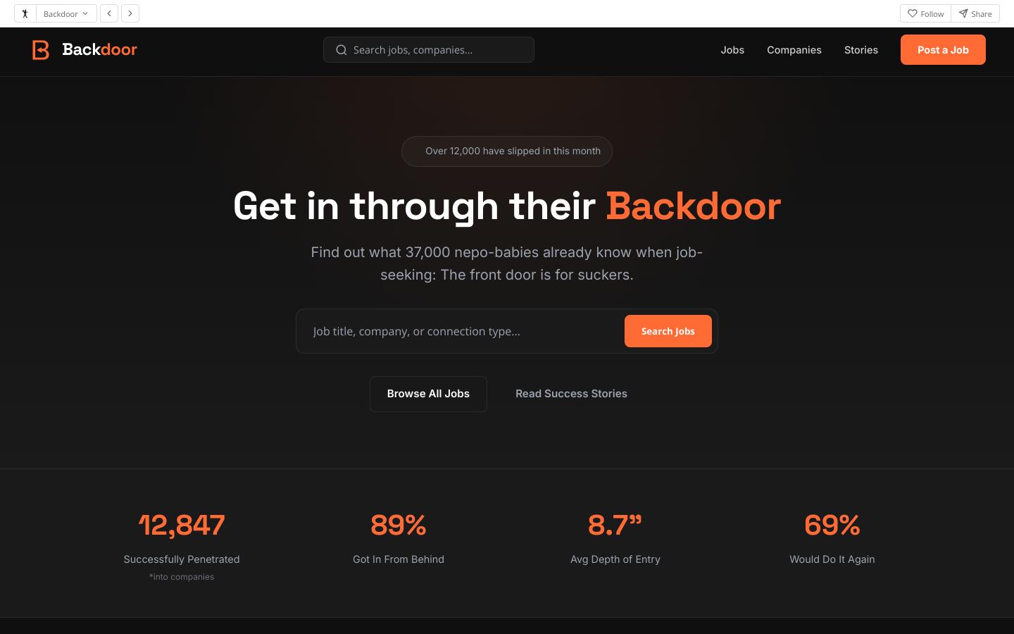 Backdoor - See How People Really Get Hired