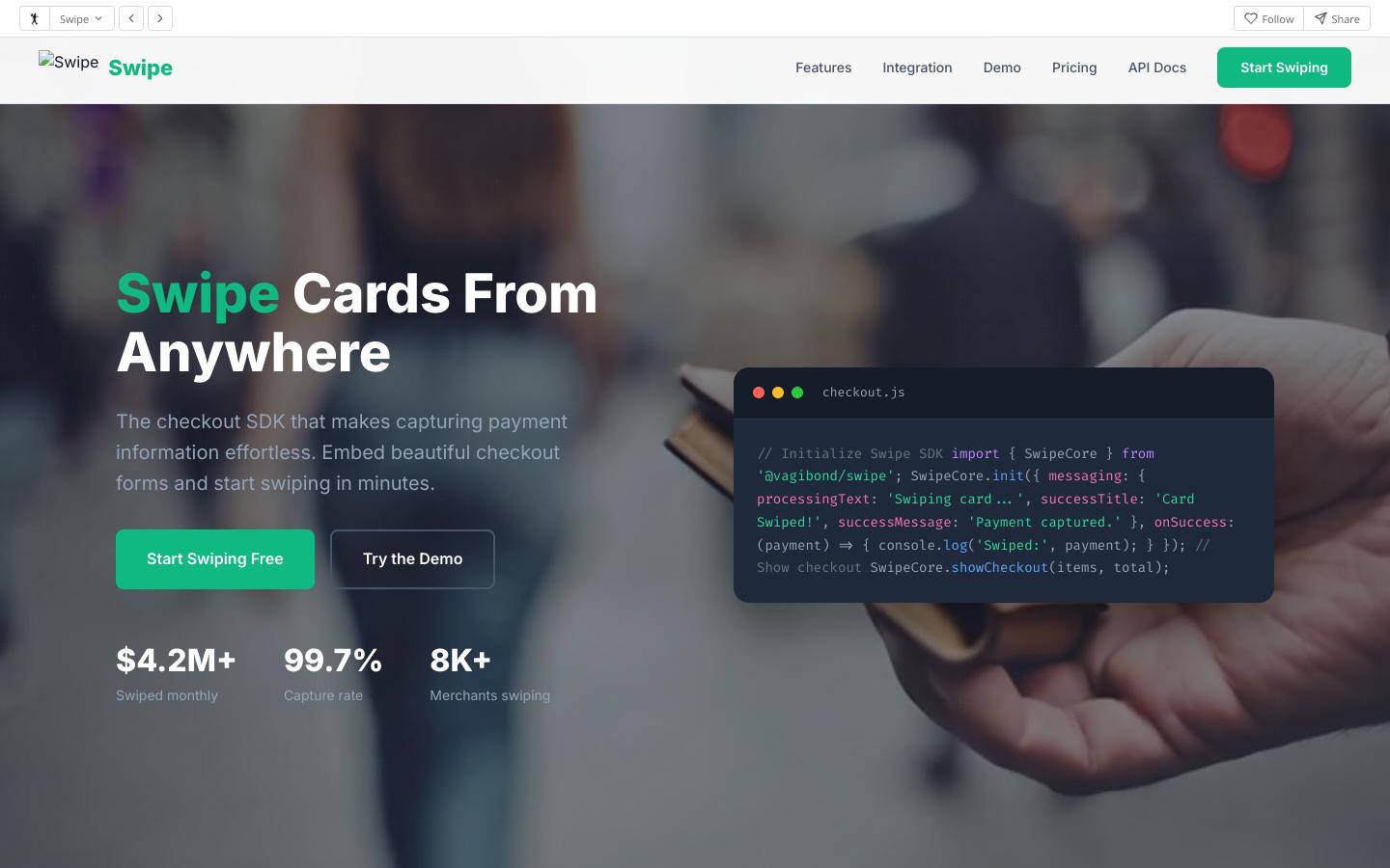 Pin Swipe Swipe - Frictionless Payment Capture