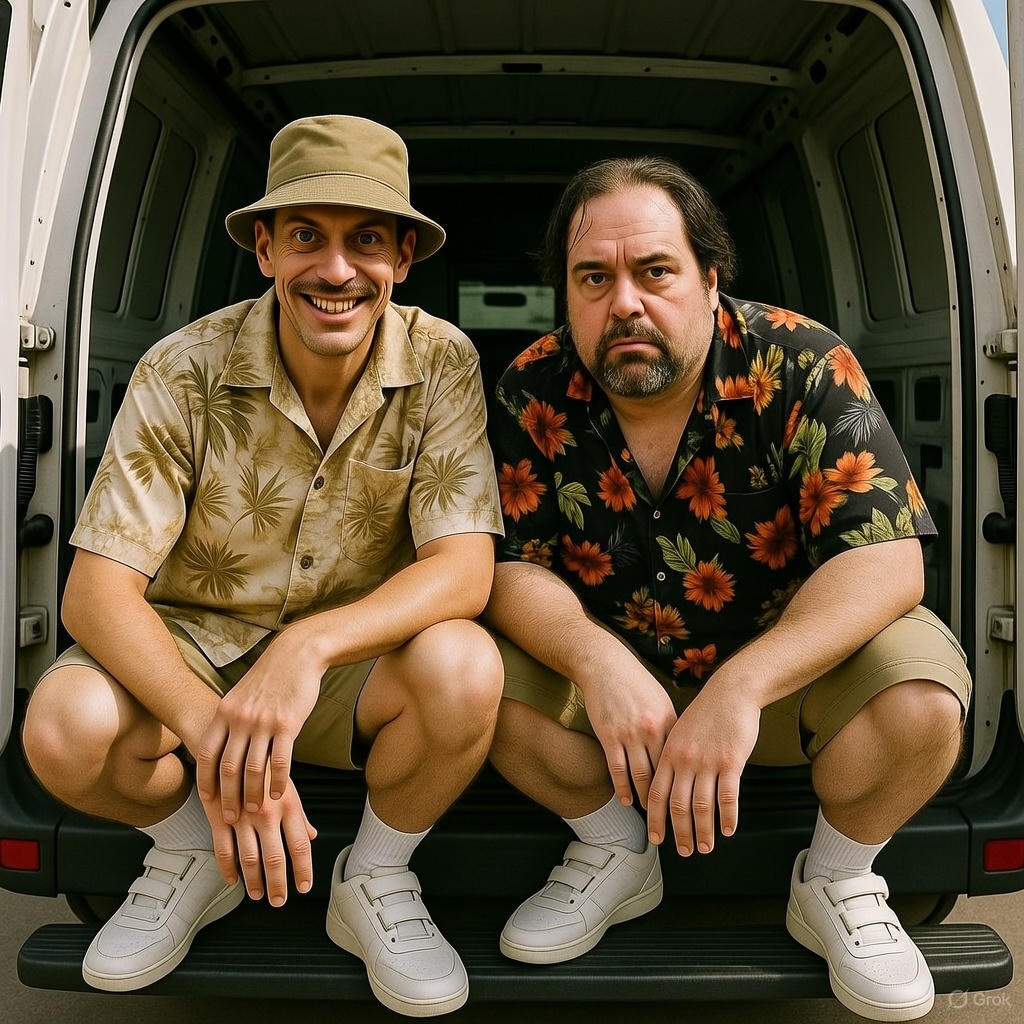 Patrick Michaels and James LeBron in the White Van