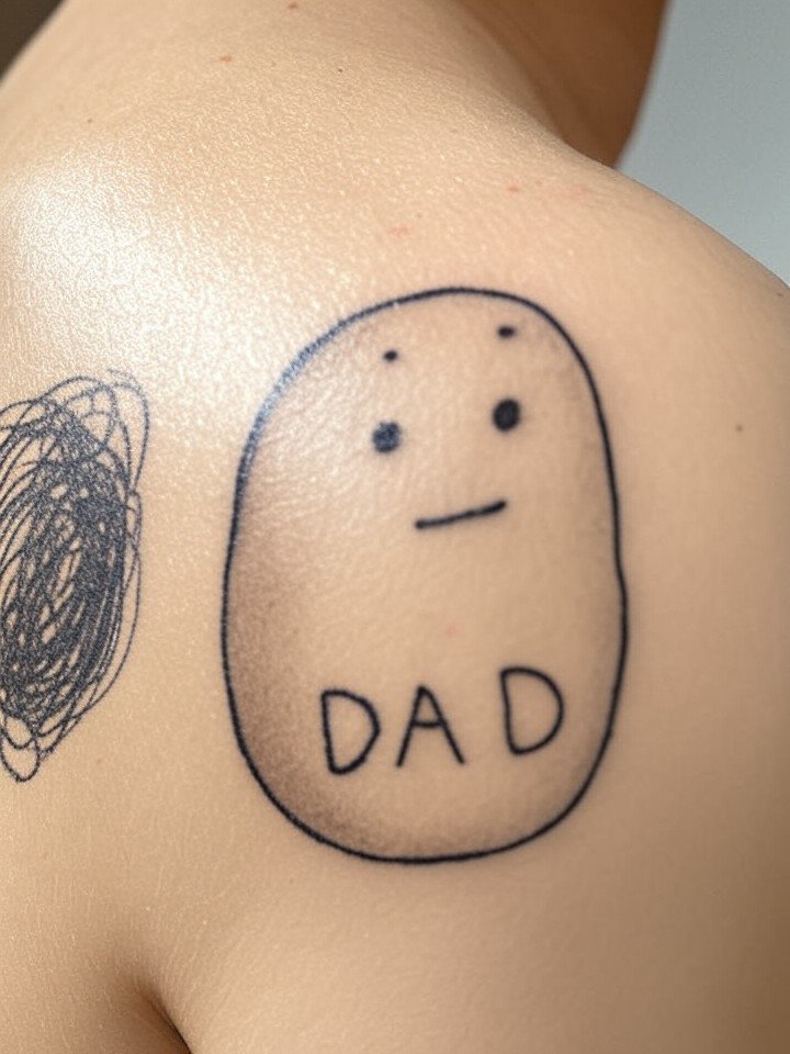 Dad portrait tattoo